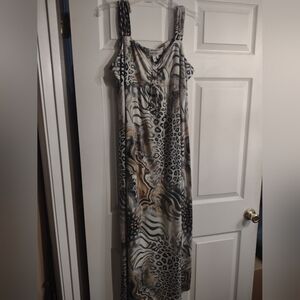 Elegant Animal Print Maxi Dress
